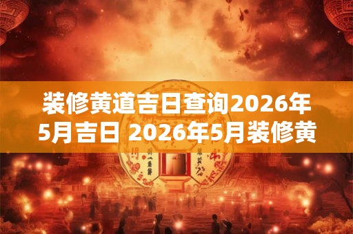 装修黄道吉日查询2026年5月吉日 2026年5月装修黄道吉日