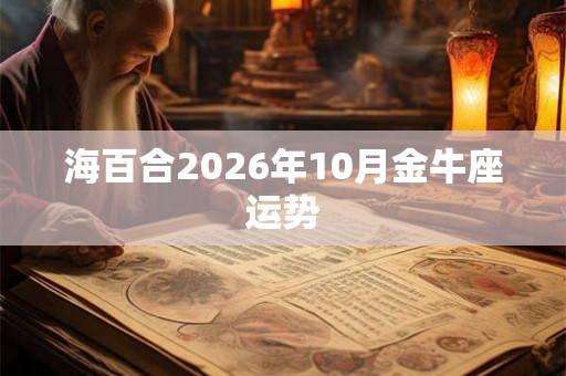 海百合2026年10月金牛座运势