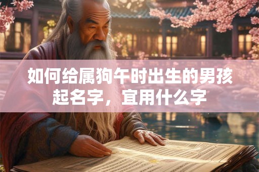 如何给属狗午时出生的男孩起名字，宜用什么字