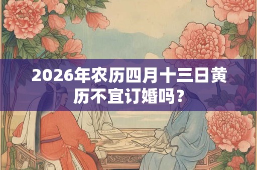 2026年农历四月十三日黄历不宜订婚吗？