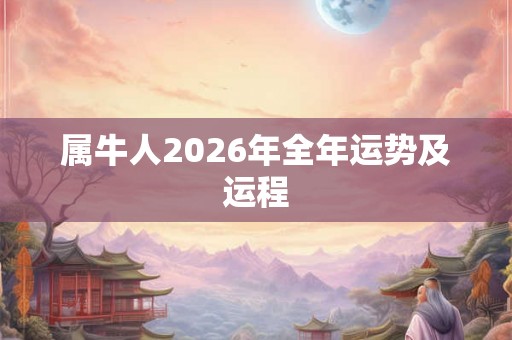 属牛人2026年全年运势及运程