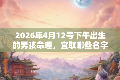 2026年4月12号下午出生的男孩命理，宜取哪些名字？
