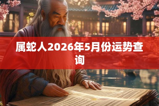 属蛇人2026年5月份运势查询