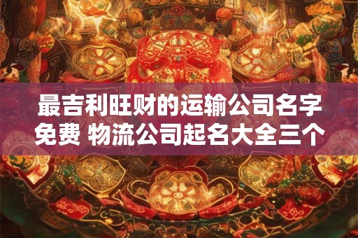 最吉利旺财的运输公司名字免费 物流公司起名大全三个字