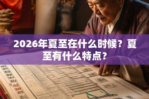 2026年夏至在什么时候?夏至有什么特点? 2026年夏至在什么时候?夏至有什么特点?