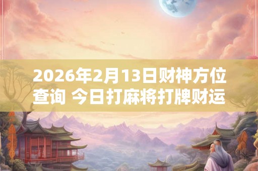 2026年2月13日财神方位查询 今日打麻将打牌财运方位