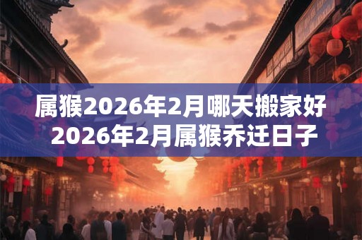 属猴2026年2月哪天搬家好 2026年2月属猴乔迁日子 属猴2026年2月哪天搬家好 2026年2月属猴乔迁日子