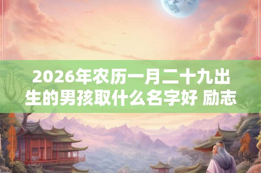 2026年农历一月二十九出生的男孩取什么名字好 励志向上的名字推荐