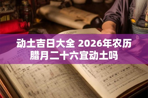 动土吉日大全 2026年农历腊月二十六宜动土吗