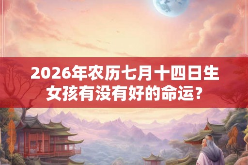 2026年农历七月十四日生女孩有没有好的命运？