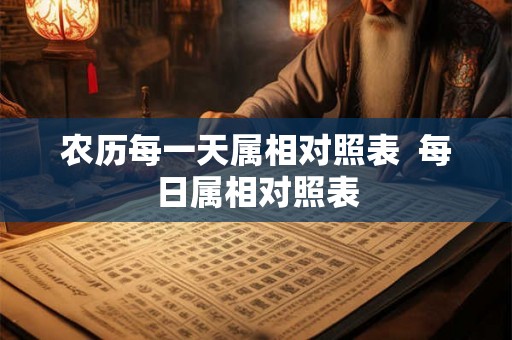 农历每一天属相对照表  每日属相对照表