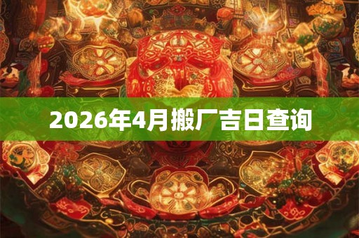 2026年4月搬厂吉日查询