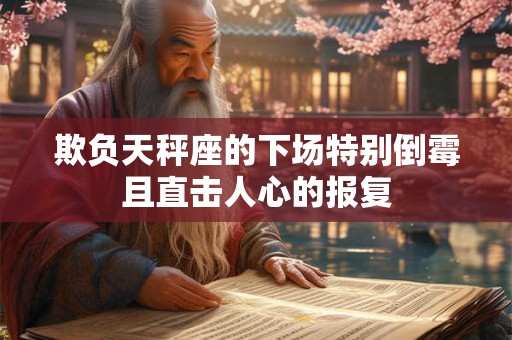 欺负天秤座的下场特别倒霉且直击人心的报复