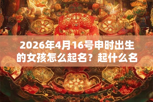 2026年4月16号申时出生的女孩怎么起名？起什么名字合适？