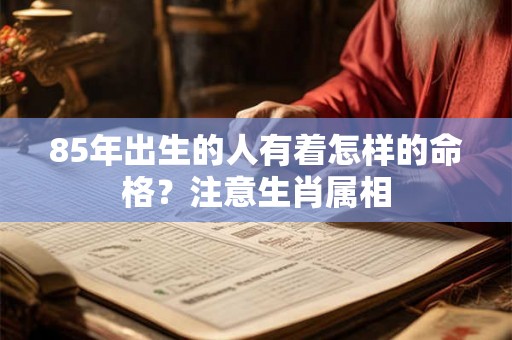 85年出生的人有着怎样的命格？注意生肖属相