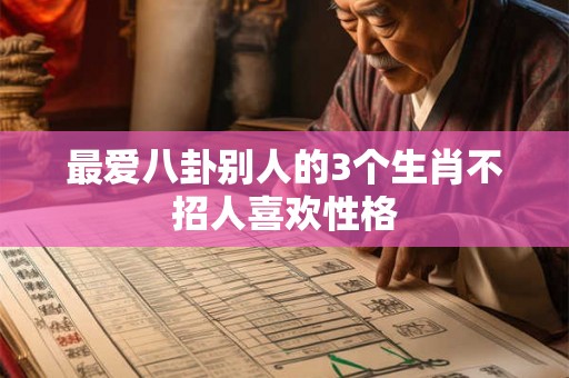 最爱八卦别人的3个生肖不招人喜欢性格