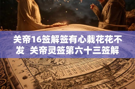 关帝16签解签有心栽花花不发  关帝灵签第六十三签解签全解