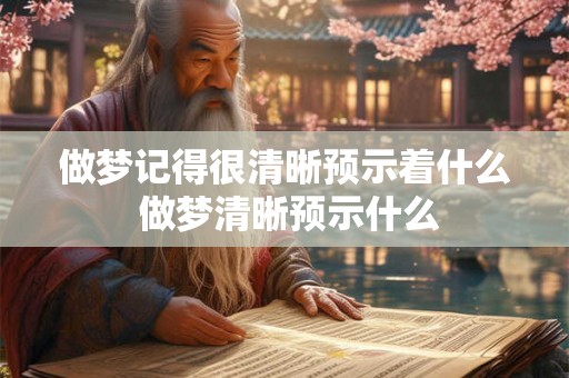 做梦记得很清晰预示着什么 做梦清晰预示什么