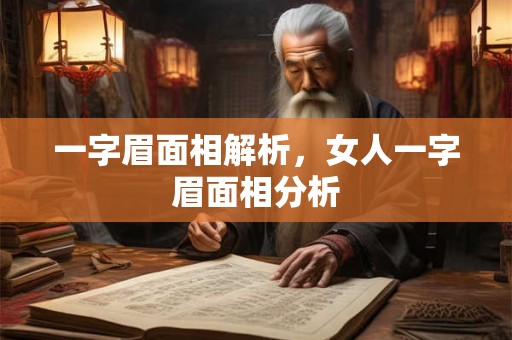 一字眉面相解析，女人一字眉面相分析