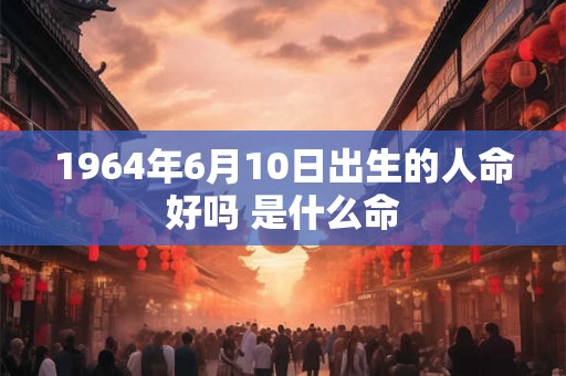 1964年6月10日出生的人命好吗 是什么命