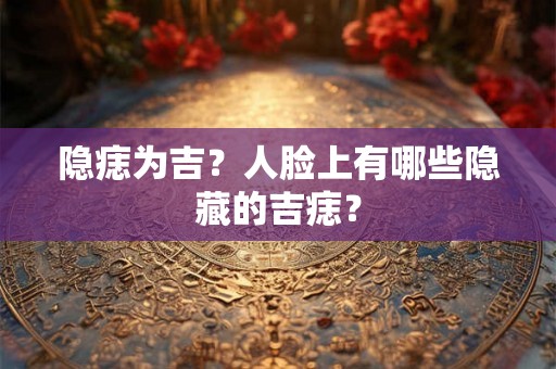 隐痣为吉?人脸上有哪些隐藏的吉痣? 隐痣为吉?人脸上有哪些隐藏的吉痣?