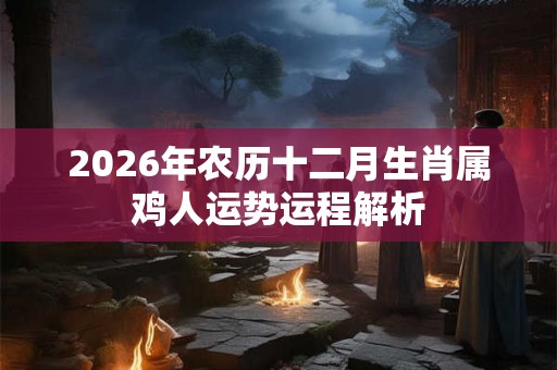 2026年农历十二月生肖属鸡人运势运程解析