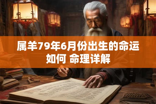 属羊79年6月份出生的命运如何 命理详解