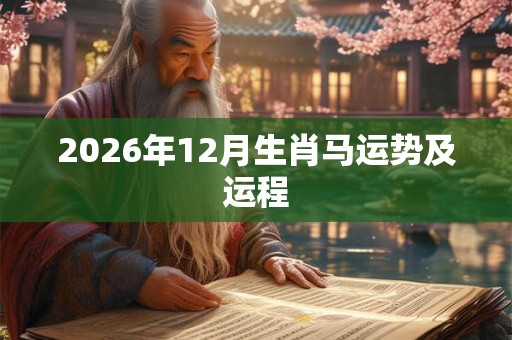 2026年12月生肖马运势及运程 2026年12月生肖马运势及运程