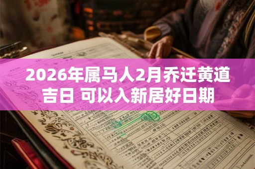 2026年属马人2月乔迁黄道吉日 可以入新居好日期