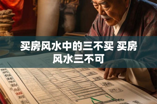 买房风水中的三不买 买房风水三不可