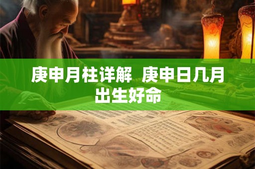 庚申月柱详解  庚申日几月出生好命