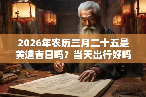2026年农历三月二十五是黄道吉日吗？当天出行好吗？