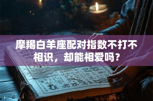 摩羯白羊座配对指数不打不相识，却能相爱吗？