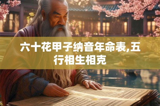 六十花甲子纳音年命表,五行相生相克