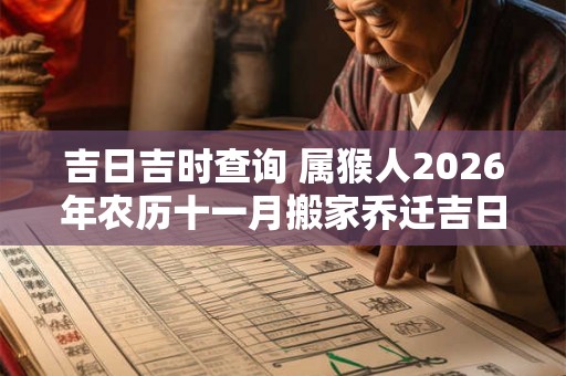吉日吉时查询 属猴人2026年农历十一月搬家乔迁吉日一览表