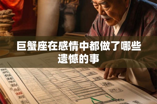巨蟹座在感情中都做了哪些遗憾的事