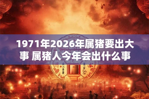 1971年2026年属猪要出大事 属猪人今年会出什么事