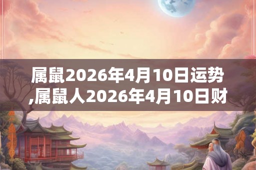 属鼠2026年4月10日运势,属鼠人2026年4月10日财运,生肖鼠2026年4月10日运势