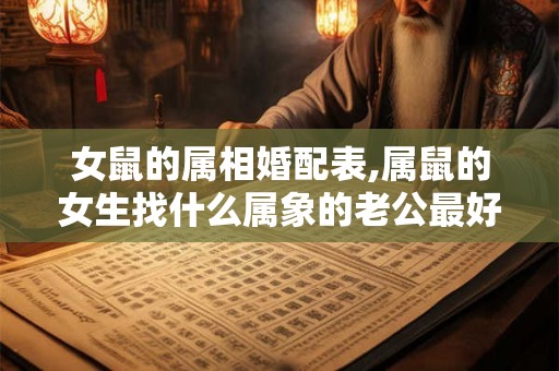 女鼠的属相婚配表,属鼠的女生找什么属象的老公最好？