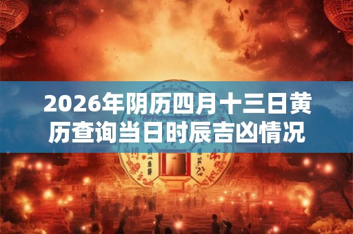 2026年阴历四月十三日黄历查询当日时辰吉凶情况 2026年阴历四月十三日黄历查询当日时辰吉凶情况