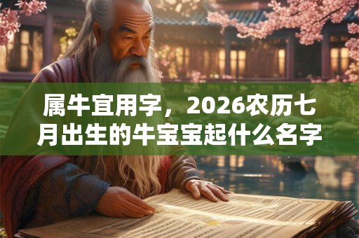 属牛宜用字，2026农历七月出生的牛宝宝起什么名字？
