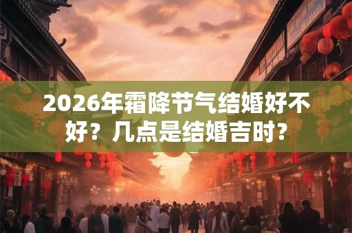 2026年霜降节气结婚好不好？几点是结婚吉时？