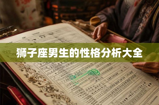 狮子座男生的性格分析大全