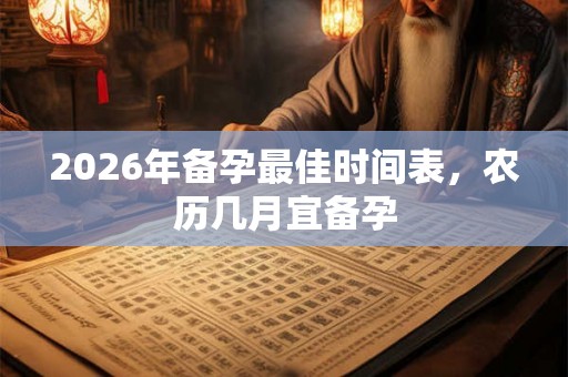 2026年备孕最佳时间表，农历几月宜备孕