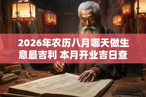 2026年农历八月哪天做生意最吉利 本月开业吉日查询