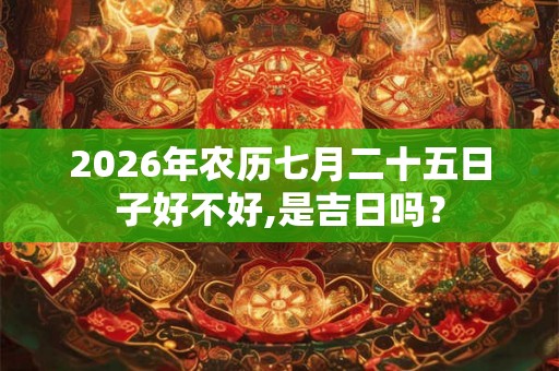 2026年农历七月二十五日子好不好,是吉日吗？