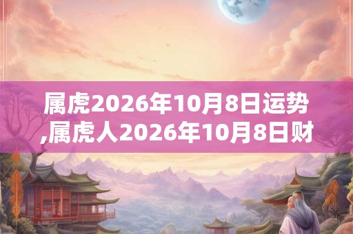 属虎2026年10月8日运势,属虎人2026年10月8日财运,生肖虎2026年10月8日运势