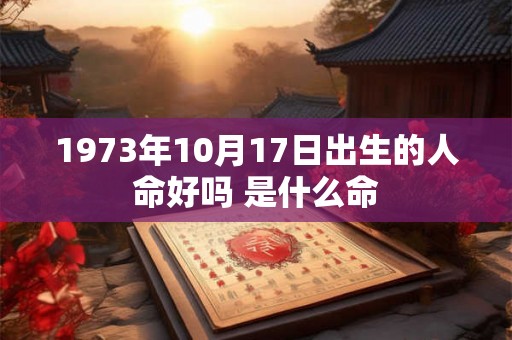 1973年10月17日出生的人命好吗 是什么命