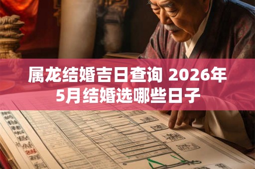 属龙结婚吉日查询 2026年5月结婚选哪些日子