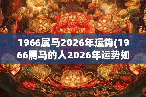 1966属马2026年运势(1966属马的人2026年运势如何?) 1966属马2026年运势(1966属马的人2026年运势如何?)